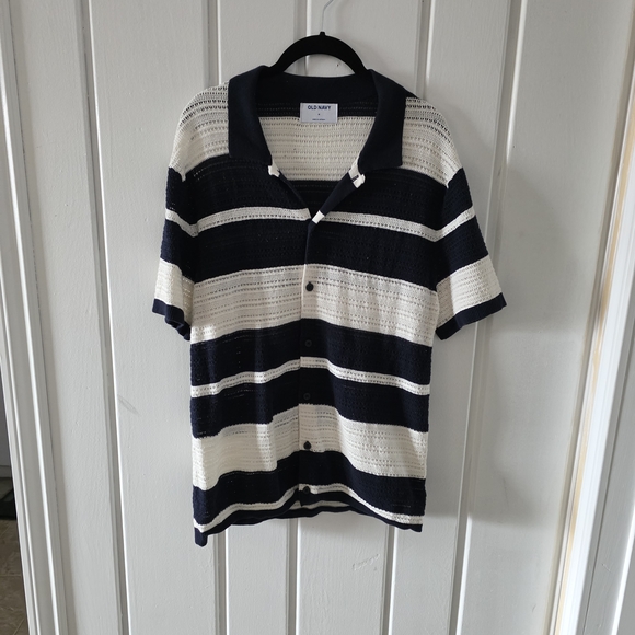 Textured Striped button down tee - Picture 6 of 6